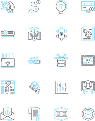 Virtual commerce linear icons set. E-commerce, Webstore, Shopping, Online, Marketplaces, Transactions, Digital line vector and concept signs. Cyber,Sales,Electronic outline illustrations Generative AI