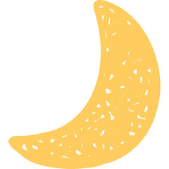 Beautiful yellow moon illustration vector png decoration. children's style illustration. cute shine moon. decorative clipart of the moon. colorful vector moon illustration