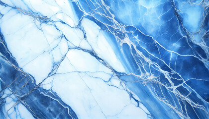 Generative AI, Glossy Blue and White Marble Texture