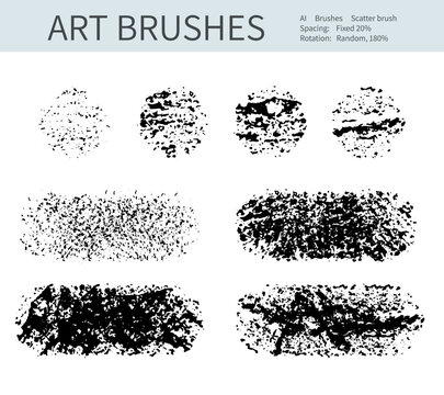 Set of vector grungy graphite pencil art brushes. Pencil texture of various shapes.