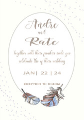 Wedding invitations: flowers, palm, gold, palm leaves, watercolour, minimal vector. Painted wreaths, flower and grass garlands with golden color.