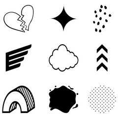 vector set of bubbles and icons