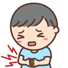 Fototapeta premium 「お腹が痛い」絵カード（生活場面）【療育・発達障害・自閉症】