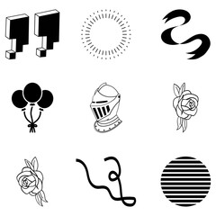 black and white balloons