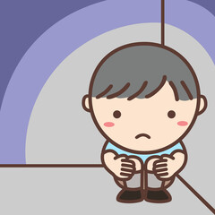 「寂しい」絵カード（生活場面）【療育・発達障害・自閉症】