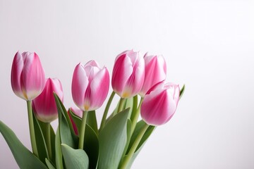 Naklejka premium Pink tulip background. Generative AI.