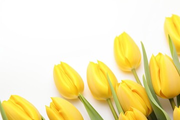 Yellow tulip background. Generative AI.