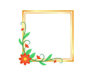 Frame Background with Flower Illustration

