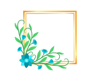 Frame Background with Flower Illustration
