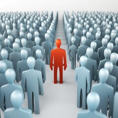 Leader 3D illustration. Generative AI.