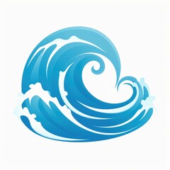 A logo with blue, swirling waves in the water. Generative AI.