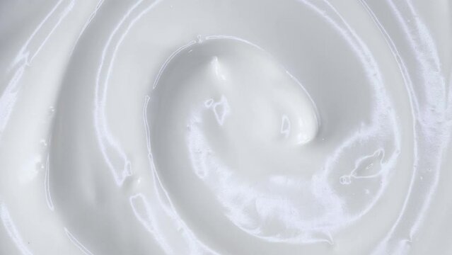 Closeup shot of cosmetics cream with rotate, Top view
