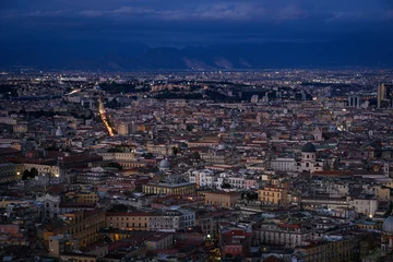 Papier Peint photo Lavable Naples night panorama of naples