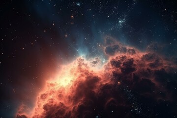 Obraz na płótnie Canvas Star field in space and a nebulae. 3D rendering. Generative AI