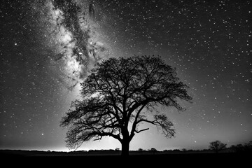 Fototapeta na wymiar Starry Night Tree - generative AI