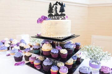 Purple Wedding Cake Display