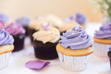 Homemade Purple Wedding Cupcake