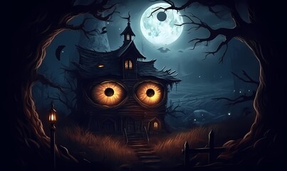 Free Hallowen background ilustration for poster banner Generated ai