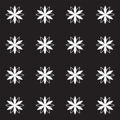 Design icons vector illustration of a flower- Black and white flower icon. Star Symbol. Floral Cutout Stencil. Ornament, decorations. Vector design. Nature logo, print, pattern, art.