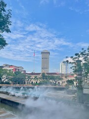 Fototapeta premium マレーシアの観光名所マスジット・ジャメから見る風景 