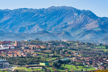 Fototapeta premium Panoramic view of Oviedo city from the Monte Naranco, Asturias, Spain
