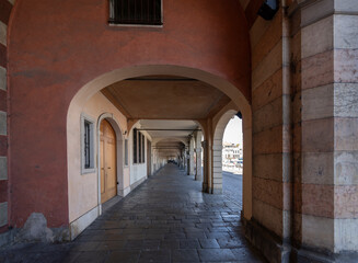 Fototapeta na wymiar An ancient portico in Padua, Italy