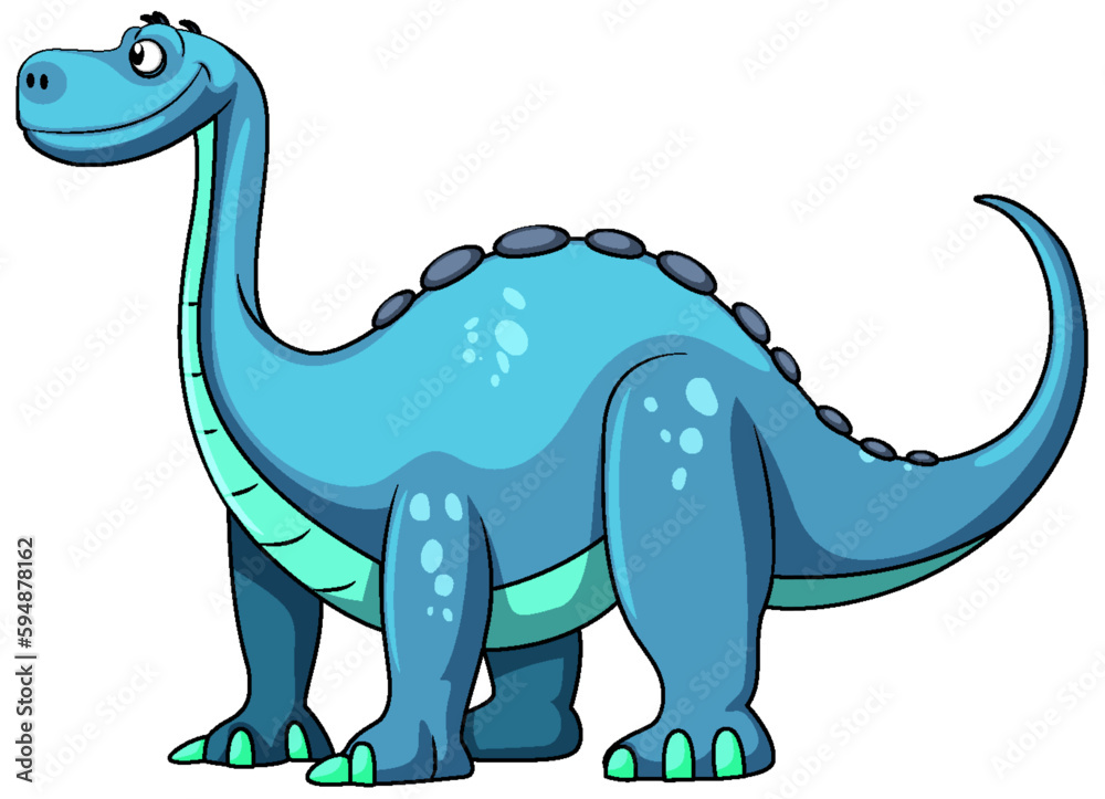 Poster Brachiosaurus cartoon character isolated