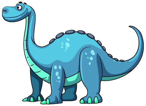 Brachiosaurus cartoon character isolated