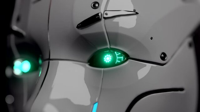 Closeup of robot. Artificial Intelligance visualized.
