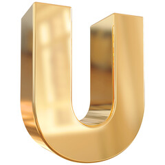 3d font letter U gold alphabet © Chetra168