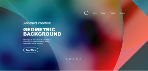 Bright fluid gradient circles abstract background. Business or technology design for wallpaper, banner, background, landing page, wall art, invitation, prints