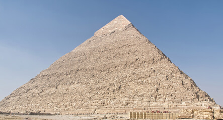 Fototapeta na wymiar The pyramid of Khafre (Chephren) in Giza plateau. Egypt.