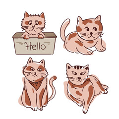 A collection of cats drawing