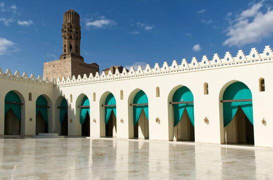The courtyard of the Al Hakim Mosque in Cairo. Egypt