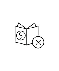 book with money icon, vector best line icon.