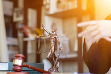 wooden judge gavel on table as symbol of justice for use in legal cases judicial system and civil...