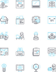 Social intelligence linear icons set. Empathy, Understanding, Interpersonal, Insightful, Communication, Perception, Charisma line vector and concept signs. Responsiveness,Emotional,Listening outline