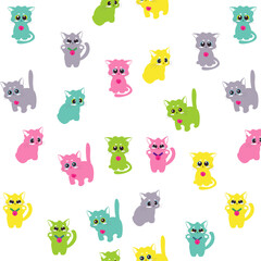 Cat pattern that looks like a seamless star candy in various colors