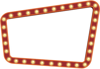 Retro lightbox vector template with lightbulb for party poster, banner advertising, promotion and sale billboard, cinema, bar show or restaurant.