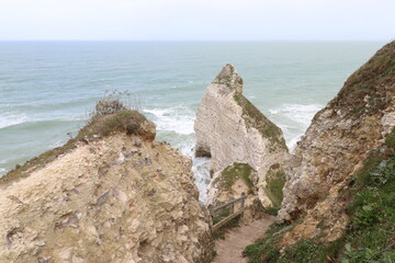 rough and rocky coastline in France 