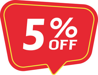 5% Discount Banner. Special offer or shopping discount banner.