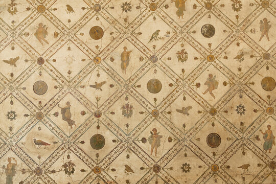 Ancient italian wall decoration fresco