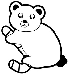 Christmas bear with candy cane silhouette