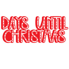 Days until christmas word art silhouette