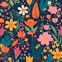 Obraz premium seamless floral background