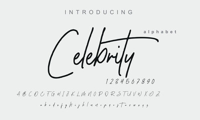 Celebrity font. Elegant alphabet letters font and number. Classic Copper Lettering Minimal Fashion Designs. Typography fonts regular uppercase and lowercase. vector illustration