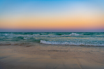 Fototapeta na wymiar malibu nature sunset at beach. nature sunset with sea. nature sunset seascape.