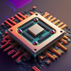 Ai machine computer chipset. Generative ai.