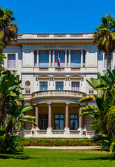Fototapeta na wymiar Villa Massena Musee art museum, palace and garden at Promenade des Anglais in historic Vieux Vieille Ville old town of Nice in France