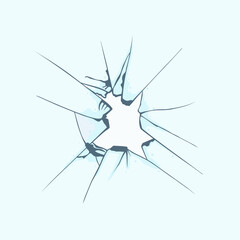 Broken glass. Color vector graphics.